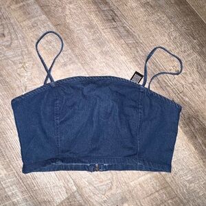 Blue Denim Crop Top